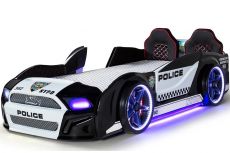 Детская кровать машина Police 500 Full Extra Black 190х90 см